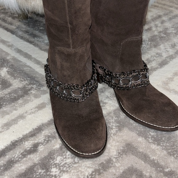 B. MAKOWSKY BOOTS knee high slouch brown boho size 8.5 leather suede - Picture 2 of 9